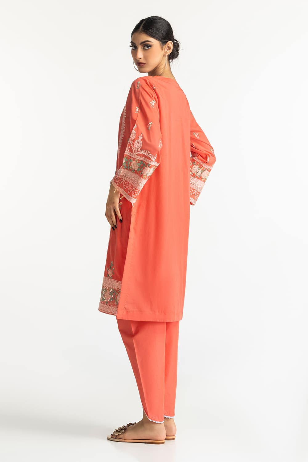 Lawn Embroidered Shirt And Tulip Shalwar