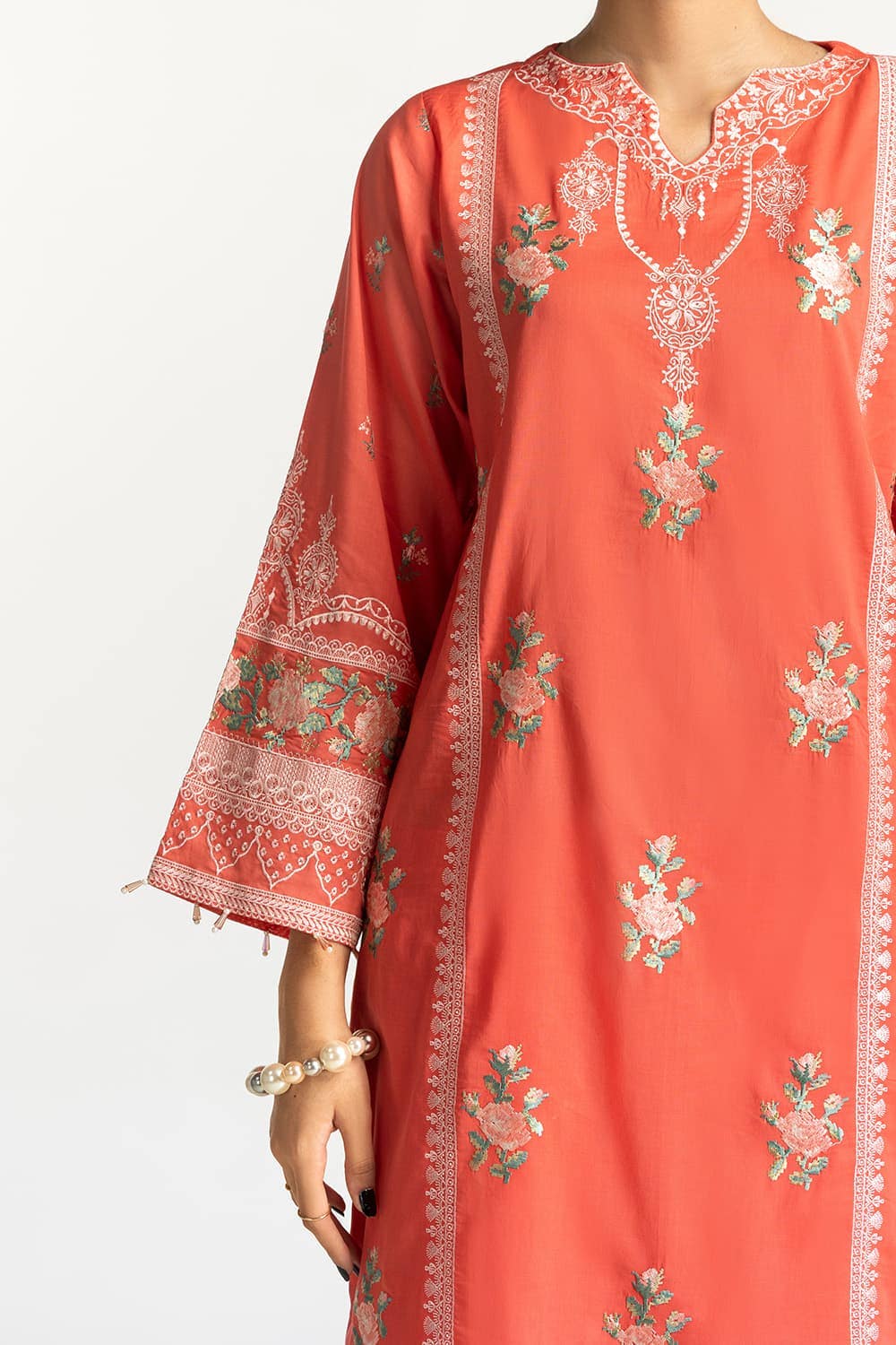 Lawn Embroidered Shirt And Tulip Shalwar