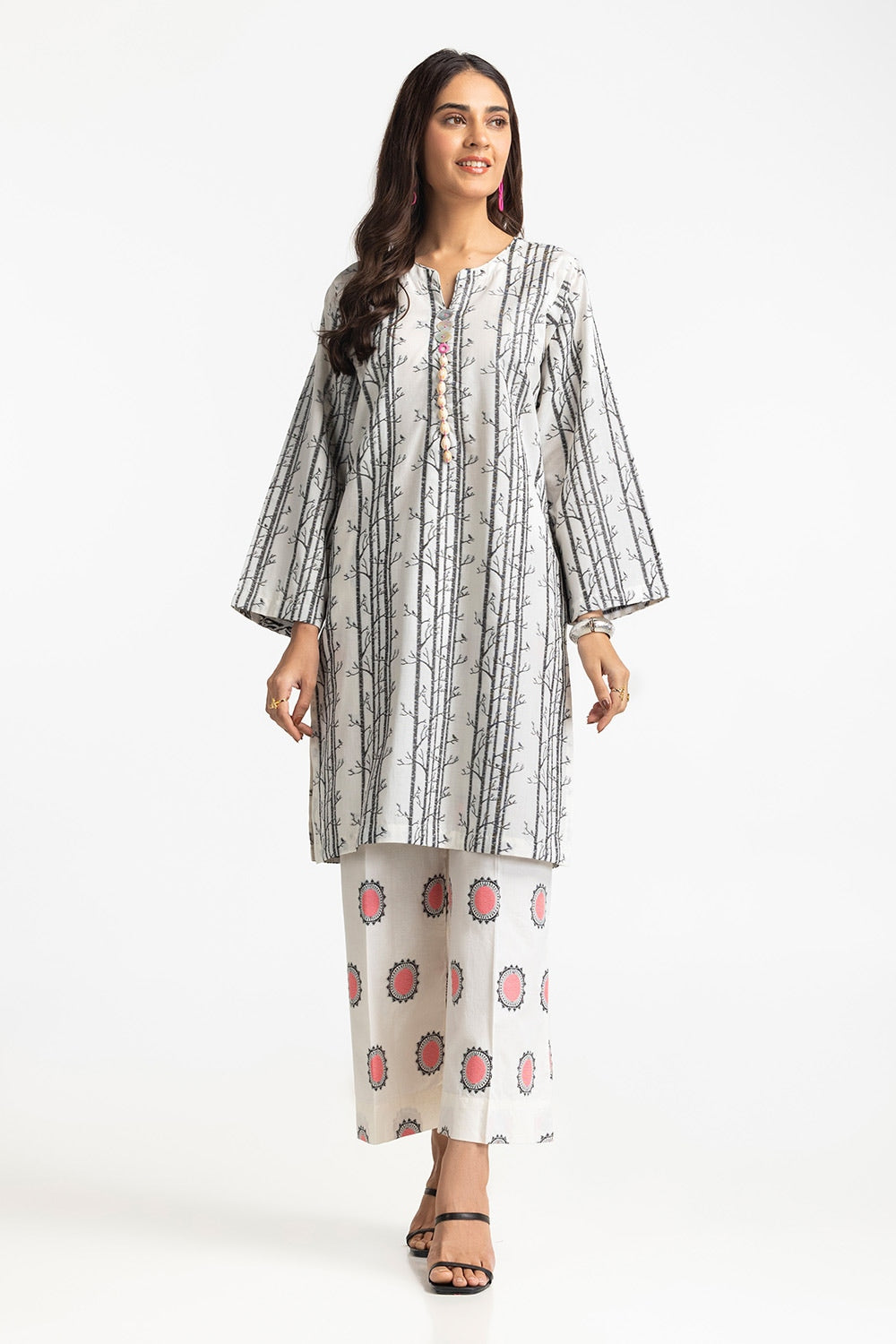 Jacquard Embellished Shirt And Printed Jacquard Trouser