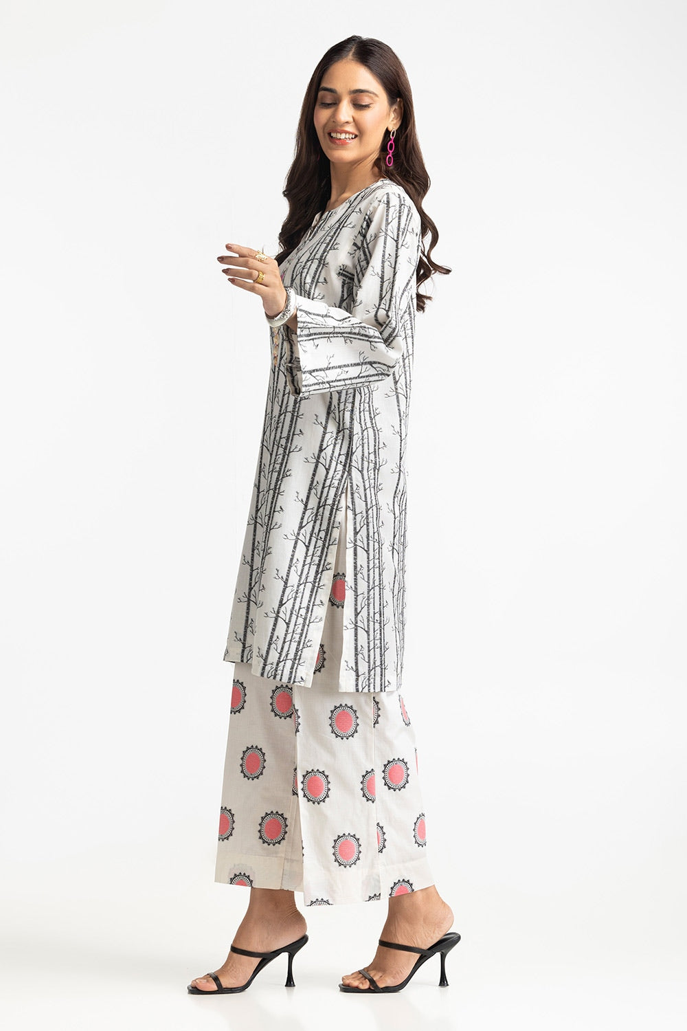 Jacquard Embellished Shirt And Printed Jacquard Trouser