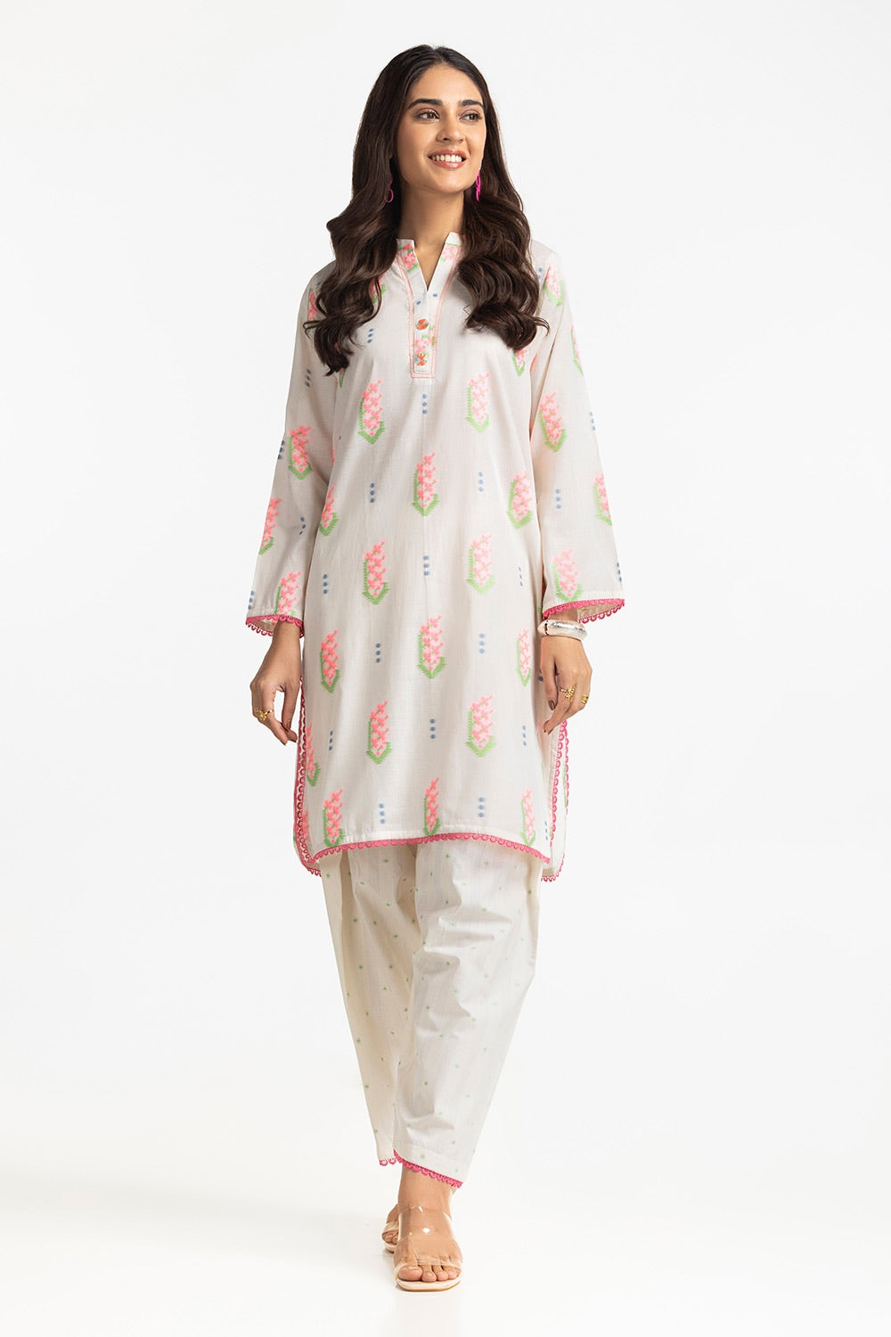 Jacquard Embellished Shirt And Shalwar