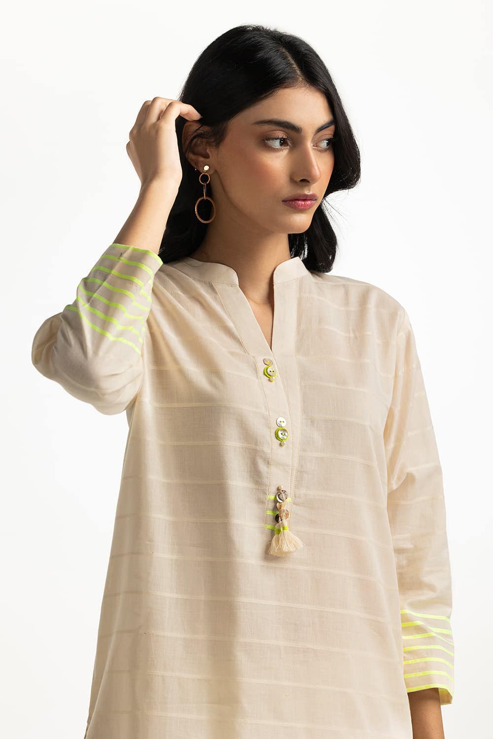 Dyed Jacquard Florescent Shirt