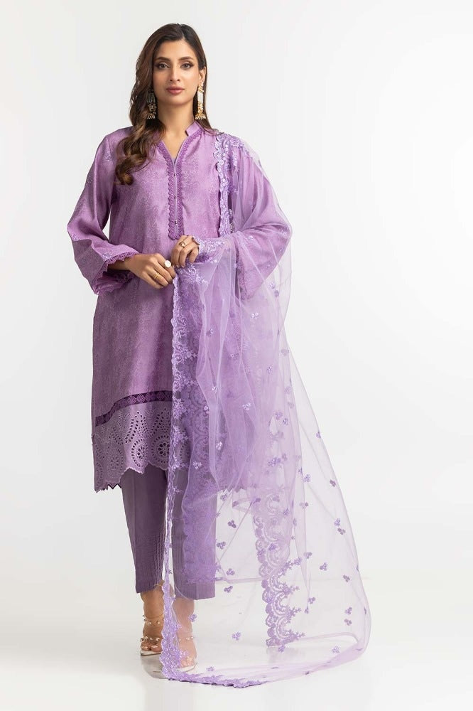 3 Pieces Jacquard Embroidered Suit