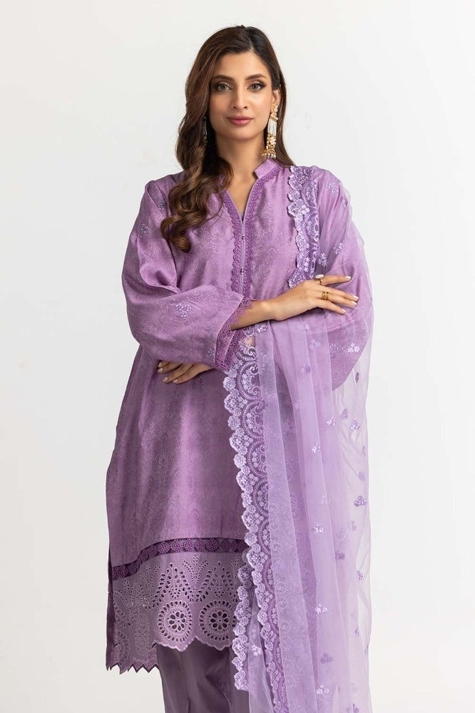 3 Pieces Jacquard Embroidered Suit