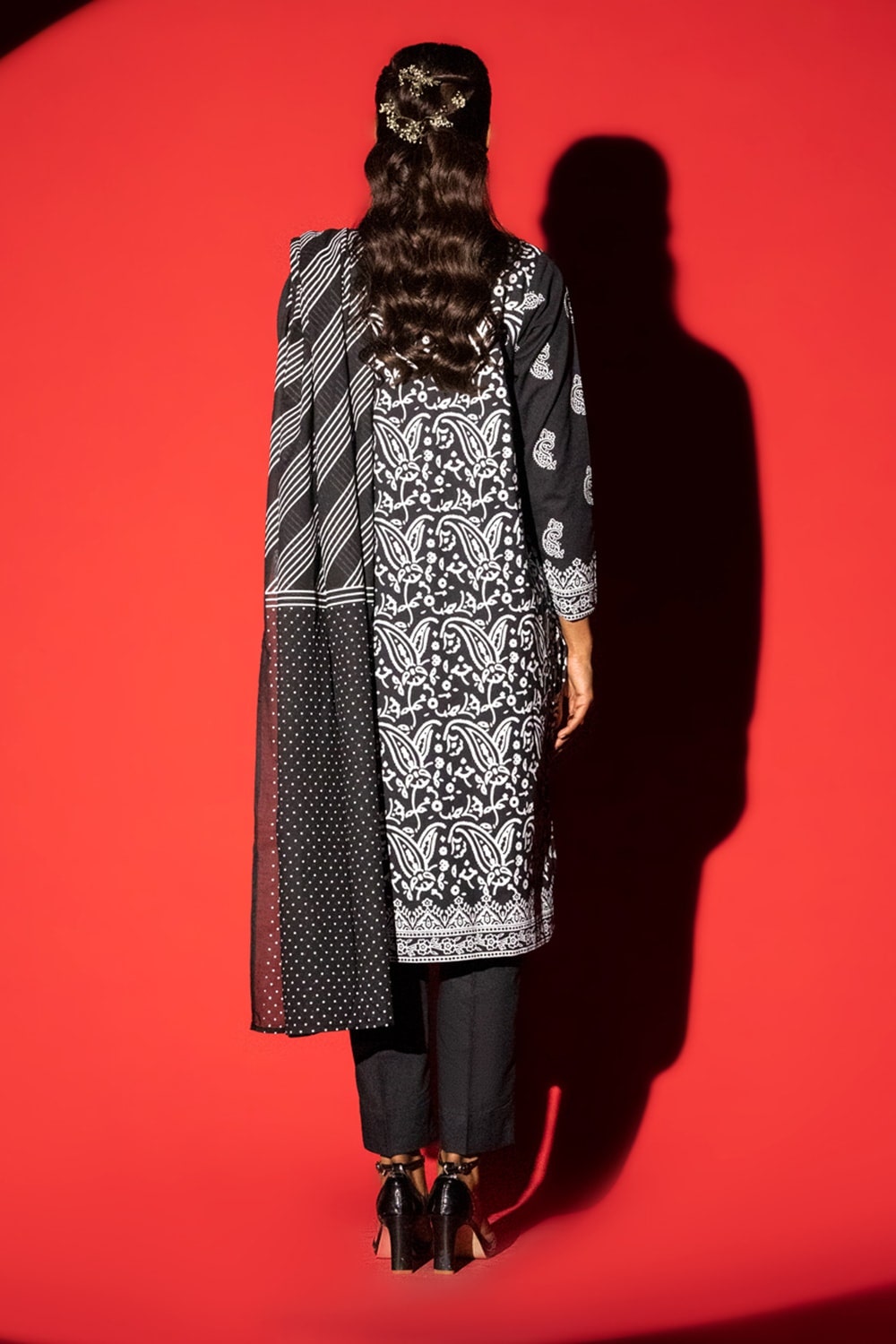 3 Piece Cambric Block Printed Suit