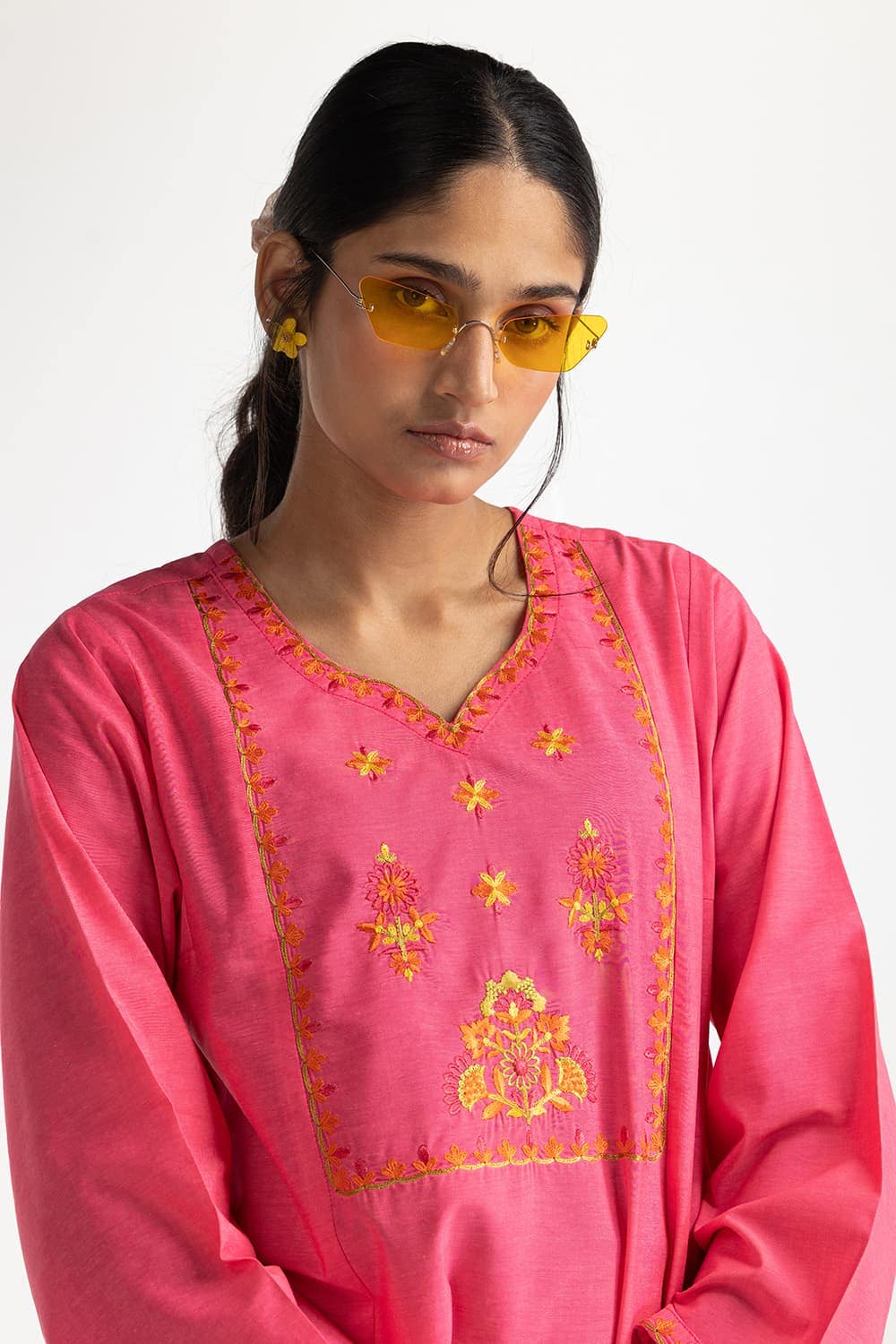 Paper Cotton Embroidered Co-Ord Set