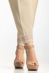Beige Cambric Embroidered Shalwar
