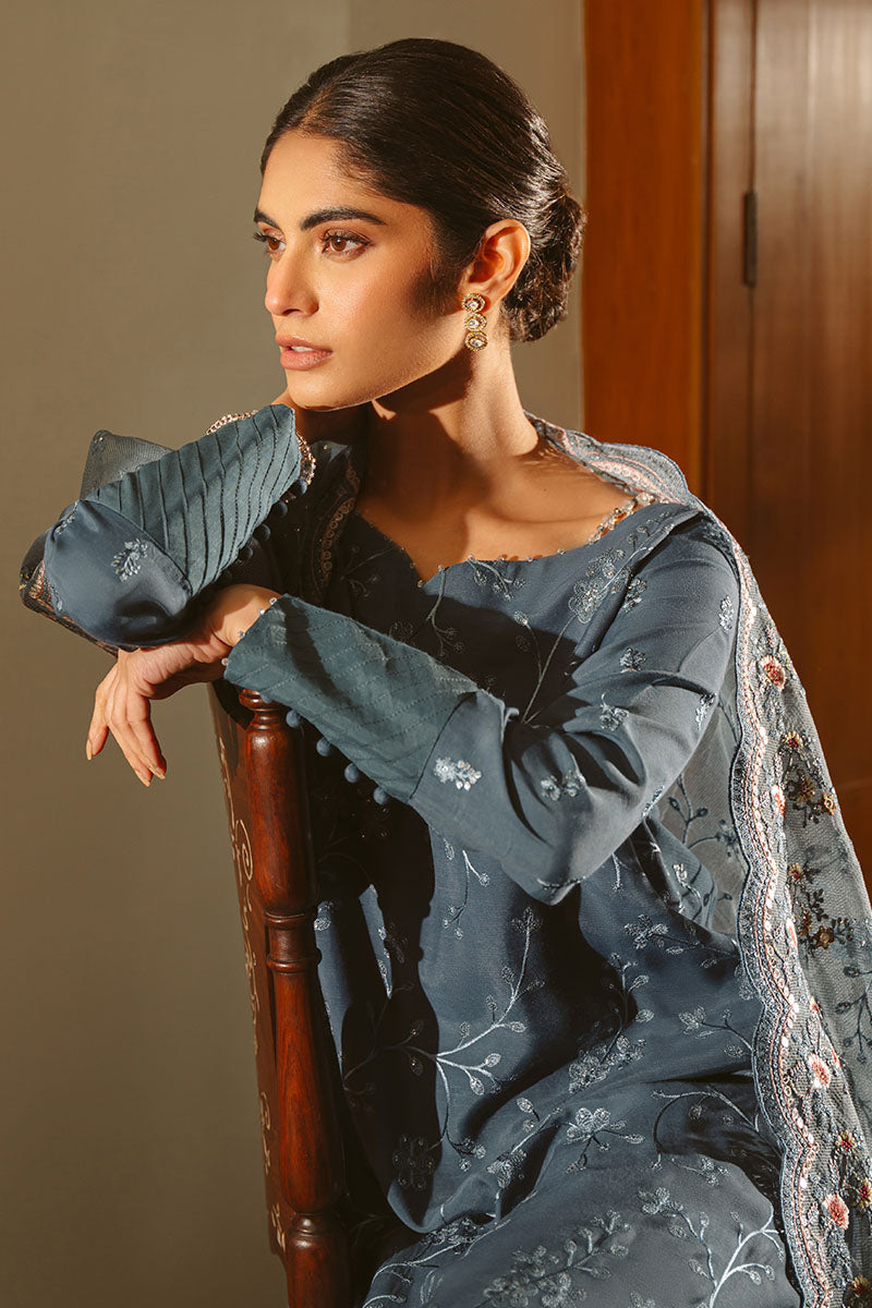 MAJESTIC TEAL-3PC (SHIRT, TROUSER & DUPATTA)