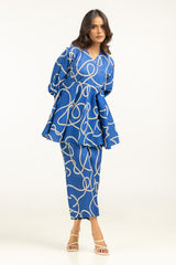 Ripple crinkle Printed Co-Ord Set