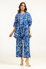 Ripple crinkle Printed Co-Ord Set