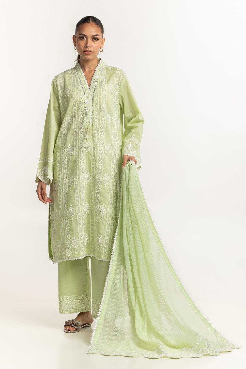 Munaar Lurex Embroidered Dupatta