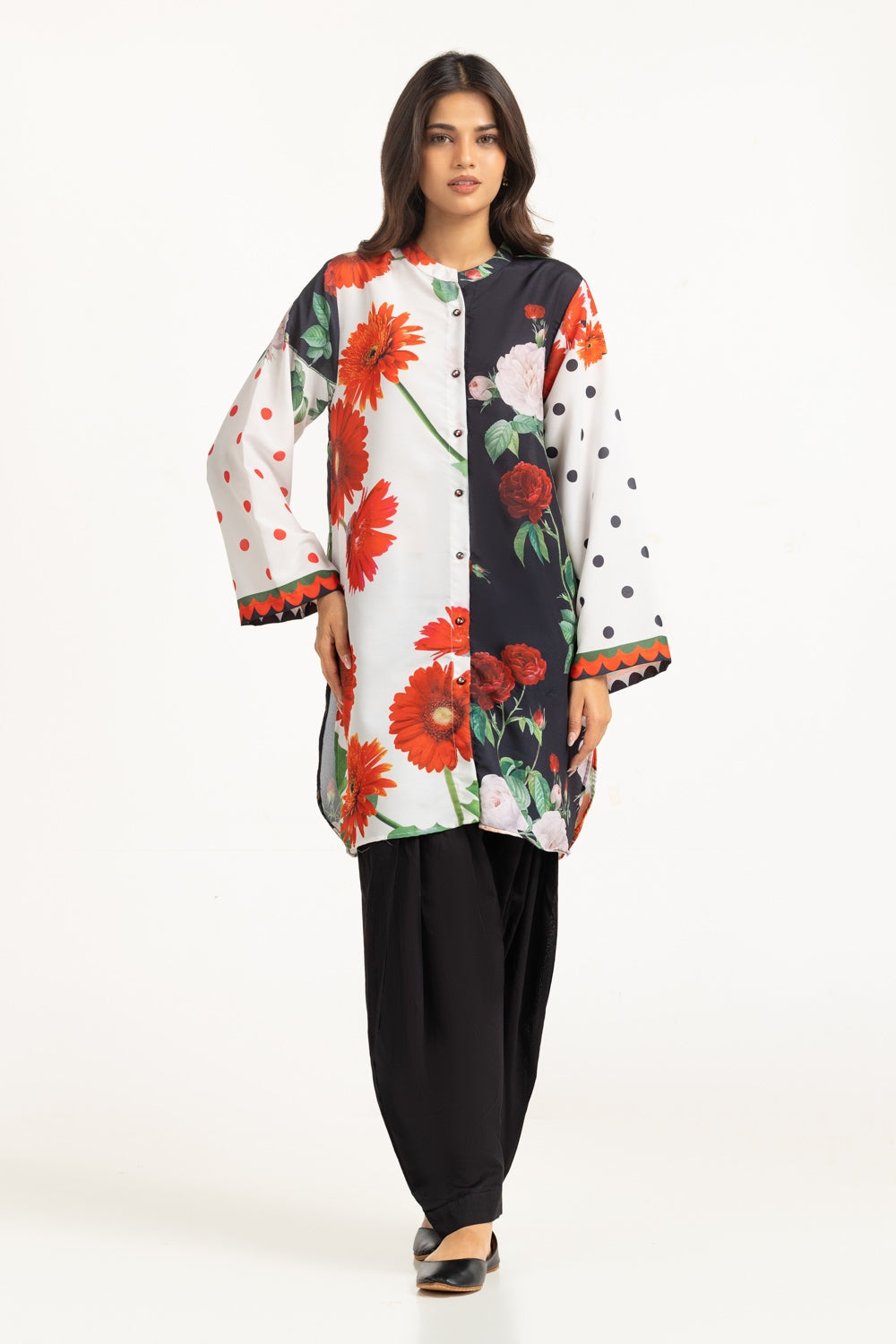 poly-cambric Printed Shirt