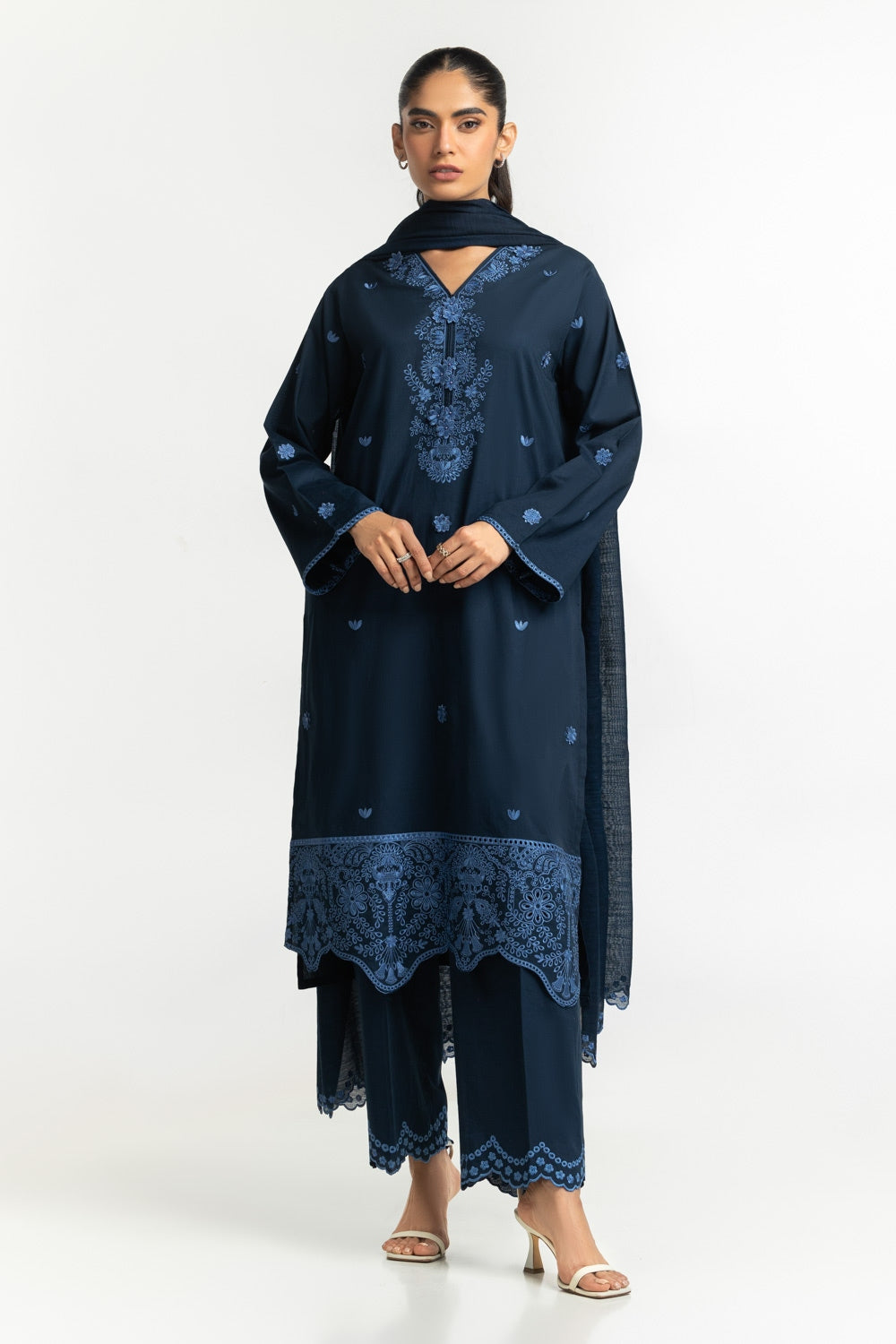 Poly Munar Embroidered Dupatta