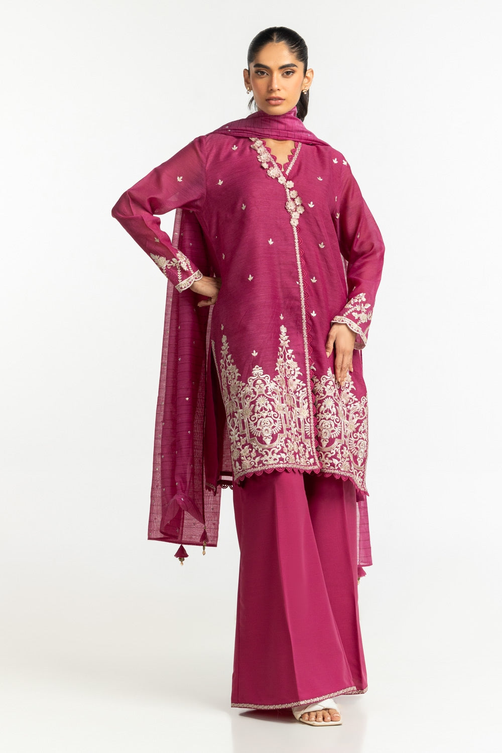 Poly Net Burnout Dupatta