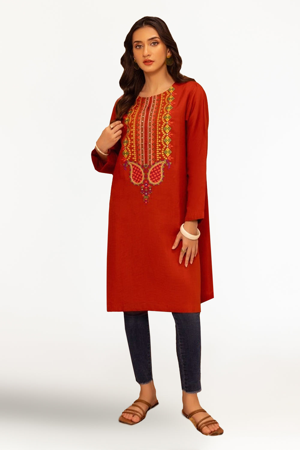 raw-silk Embroidered Shirt