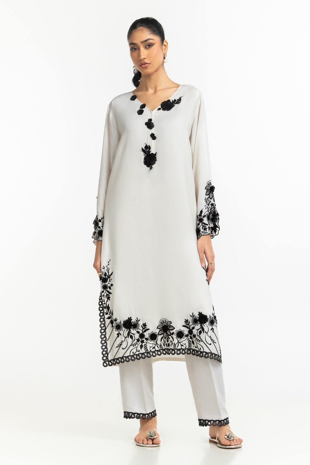 Raw Silk Embroidered Shirt And Trouser