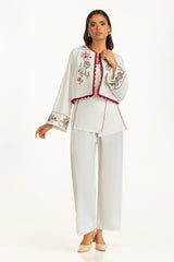 Ripple Crinkle Embroidered Co-Ord Set