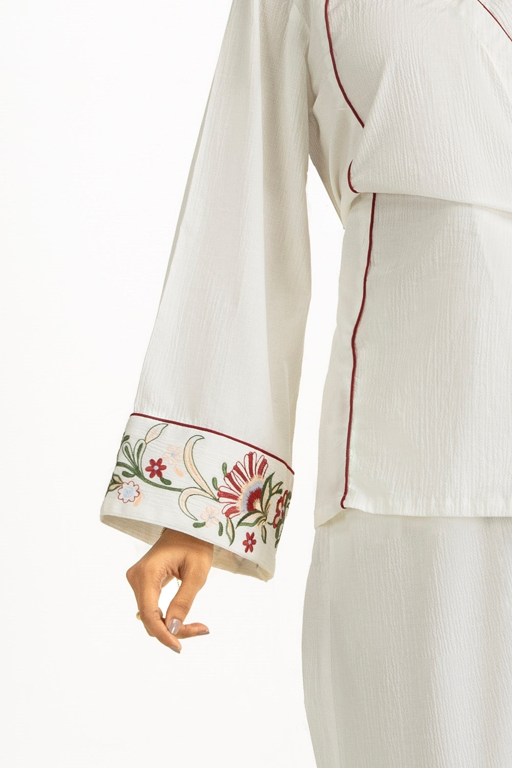 Ripple Crinkle Embroidered Co-Ord Set