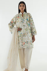 Stitched Lawn Embroidered Shirt