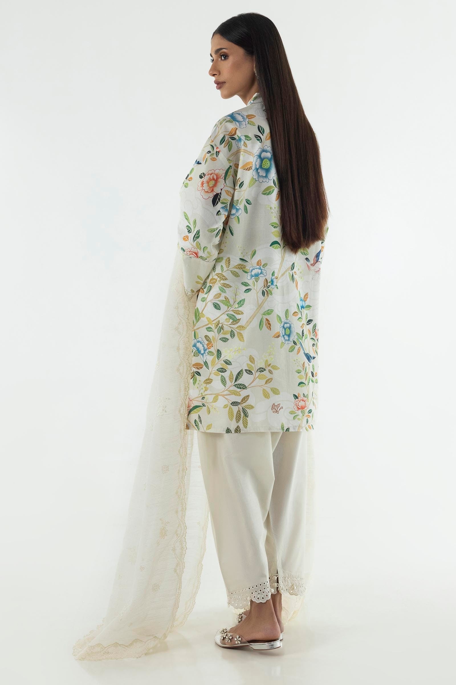 Stitched Lawn Embroidered Shirt