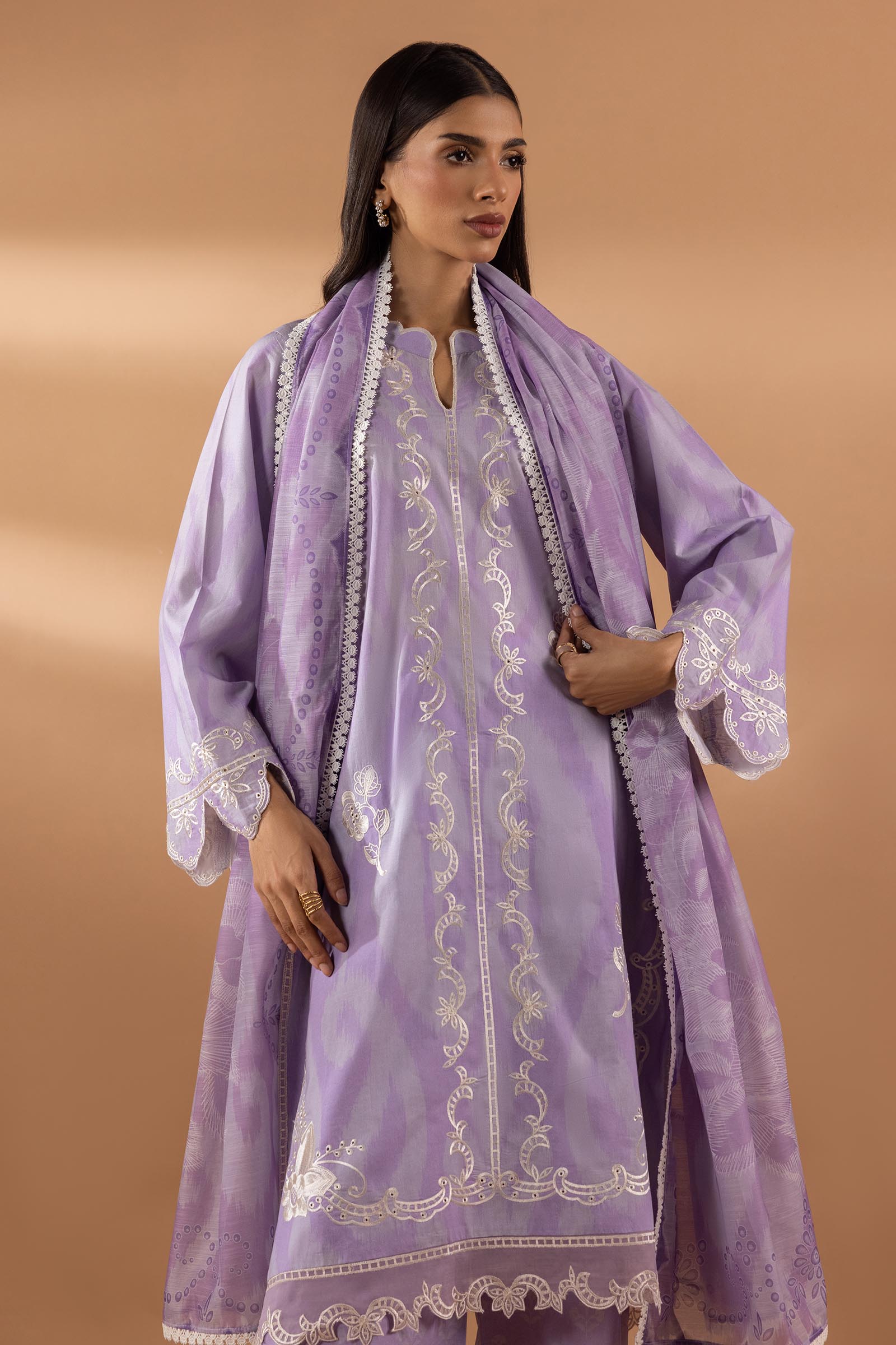 Stitched Lawn Embroidered Shirt