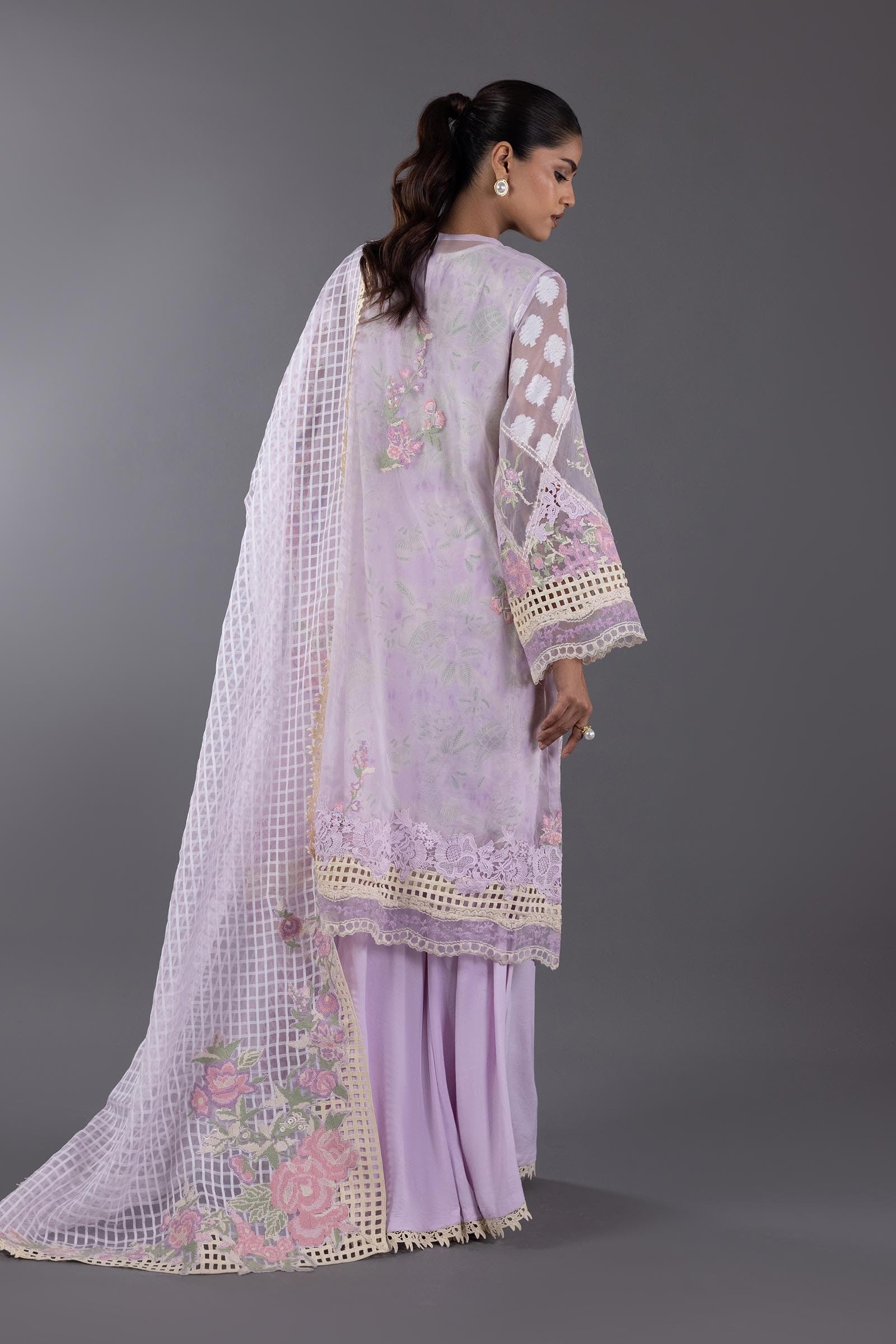 Stitched Raw Silk Trouser