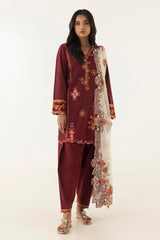 Stitched Embroidered Lawn Skinny Shalwar