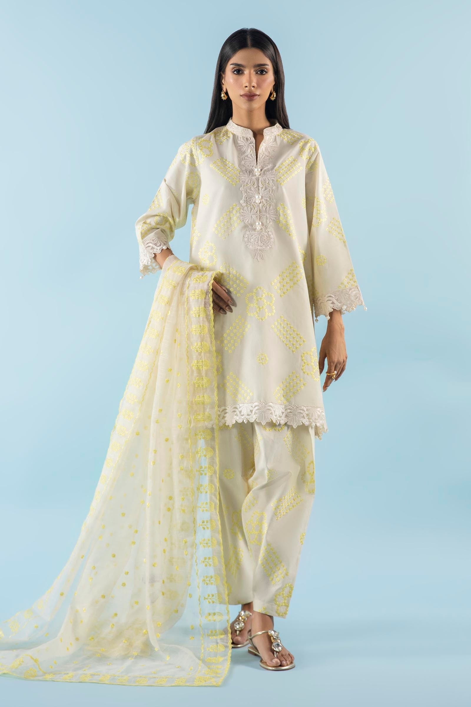 Stitched Embroidered Lawn Shirt