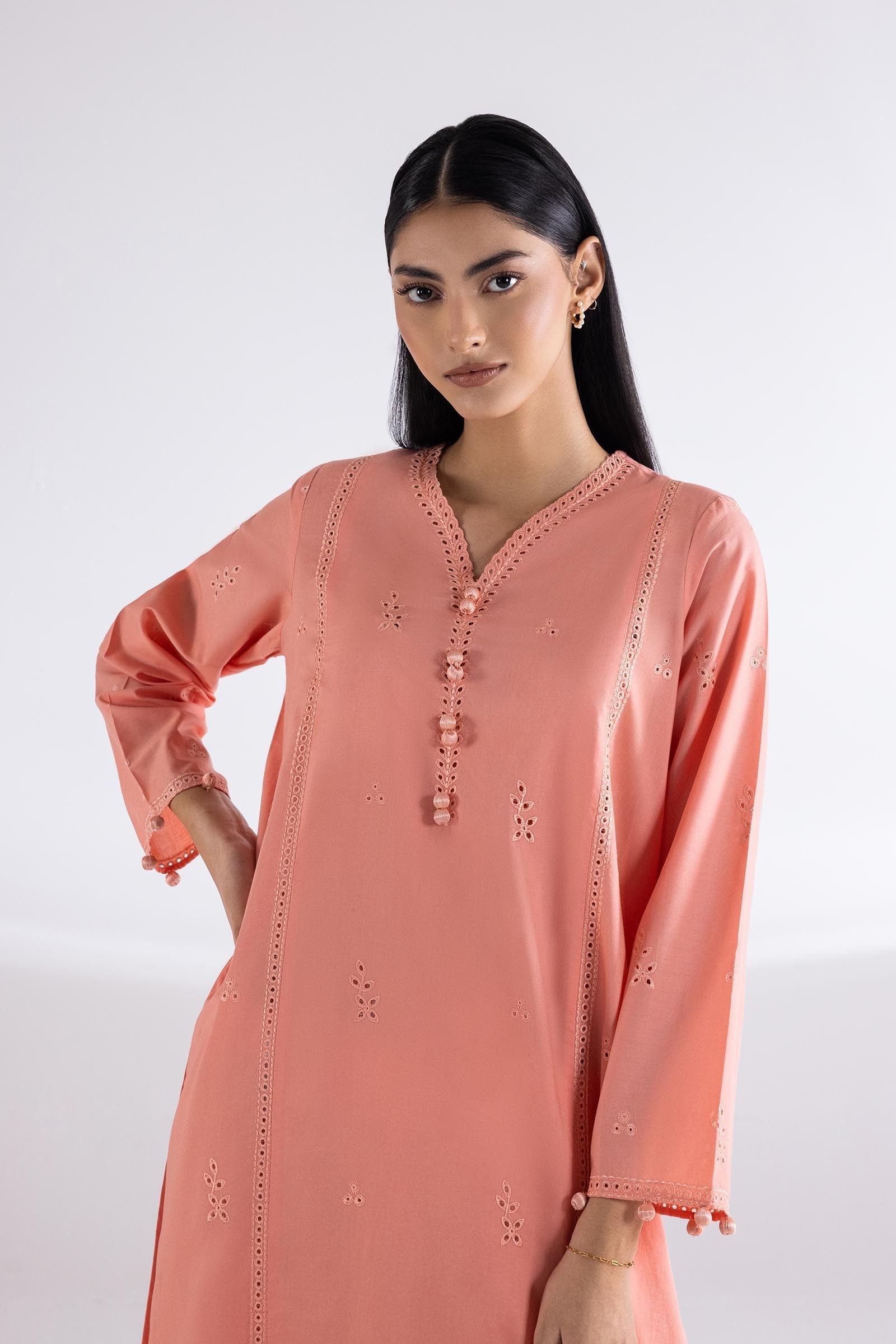 Stitched Lawn Embroidered Shirt