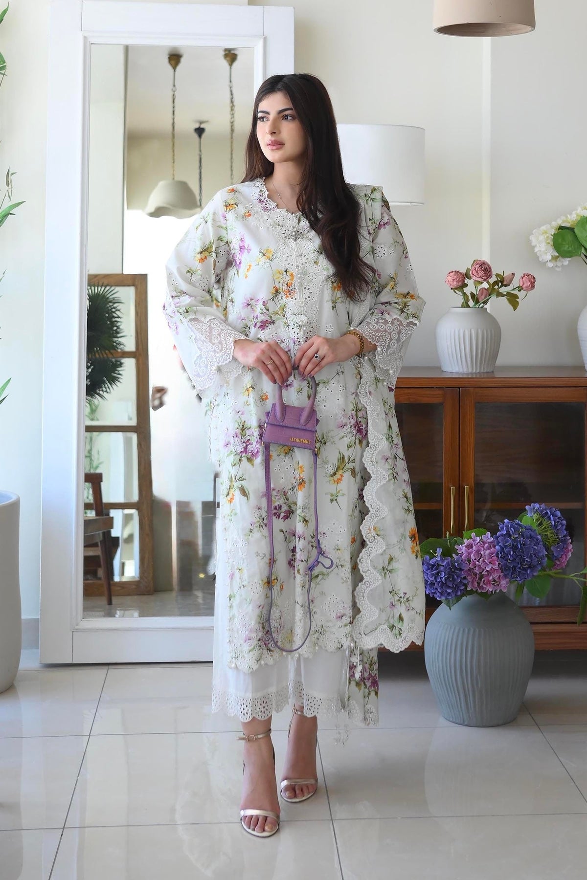 Stitched Lawn Embroidered Shirt