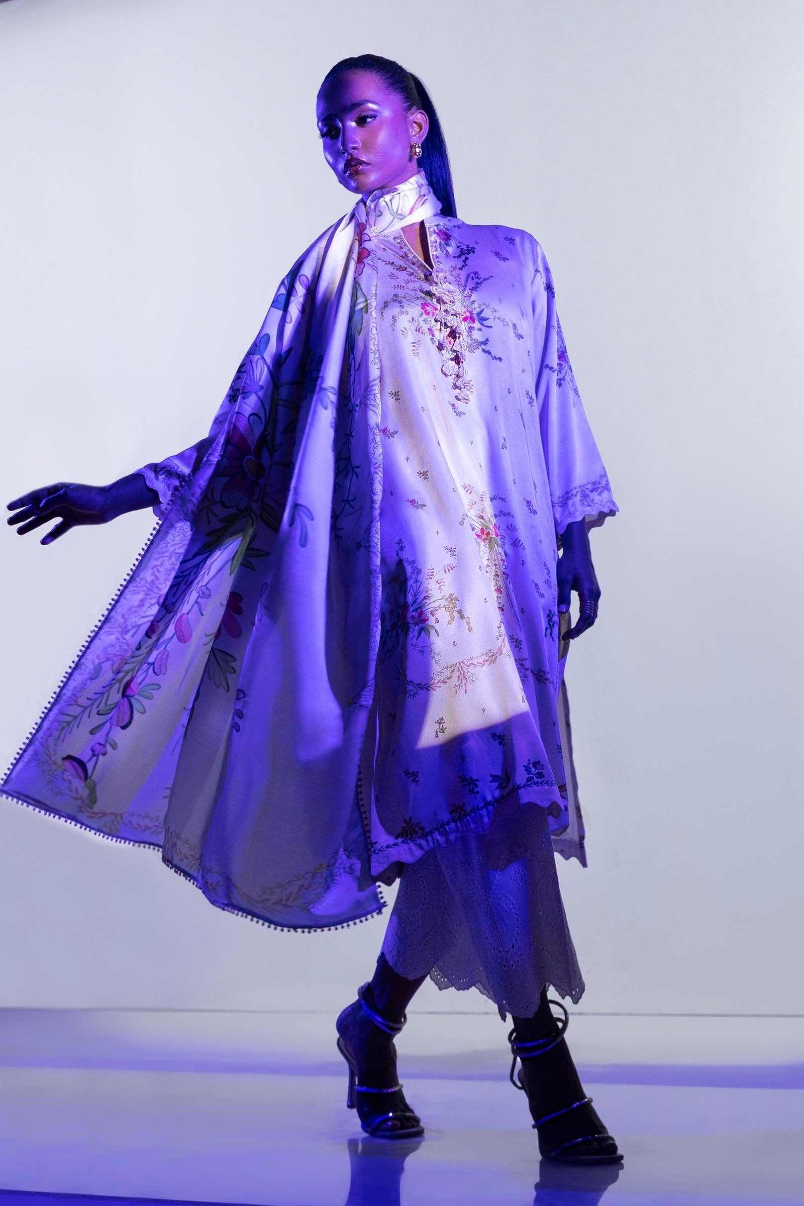 Stitched Satin Printed Shirt + Dupatta