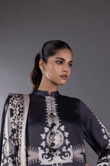 Stitched Printed Satin Shirt