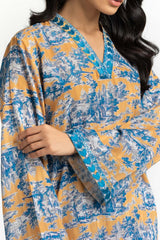 Textured Dobby Printed  Shirt With Embroidered