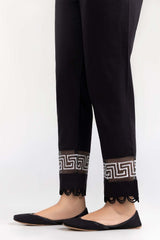 Black Cambric Trousers With Screen Print TR-21-135