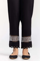Black Cambric Trousers With Screen Print TR-21-135