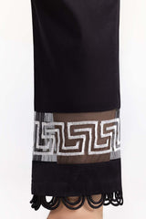 Black Cambric Trousers With Screen Print TR-21-135