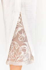 Off-White Embroidered Khaddar Trouser