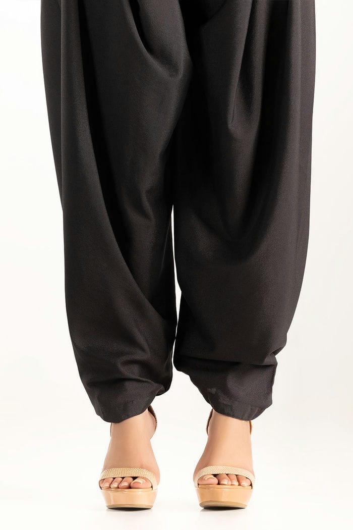 Black Poly Crepe Shalwar