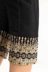Black Raw Silk Trousers