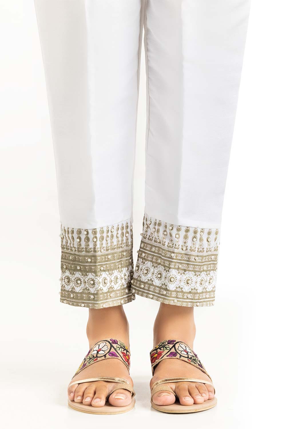 Off White Raw Silk Trousers