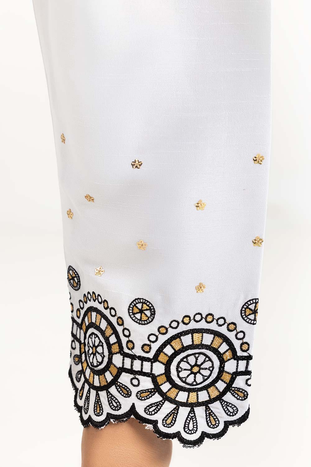 Off-White Rawsilk Embroidered Trousers