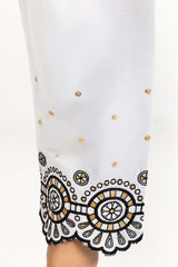 Off-White Rawsilk Embroidered Trousers