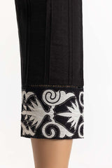 Black Khaddar Embroidered Trousers