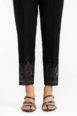 Black Khaddar Embroidered Trouser
