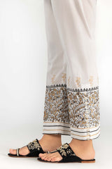 Off-White Screen Printed Cambric Trousers