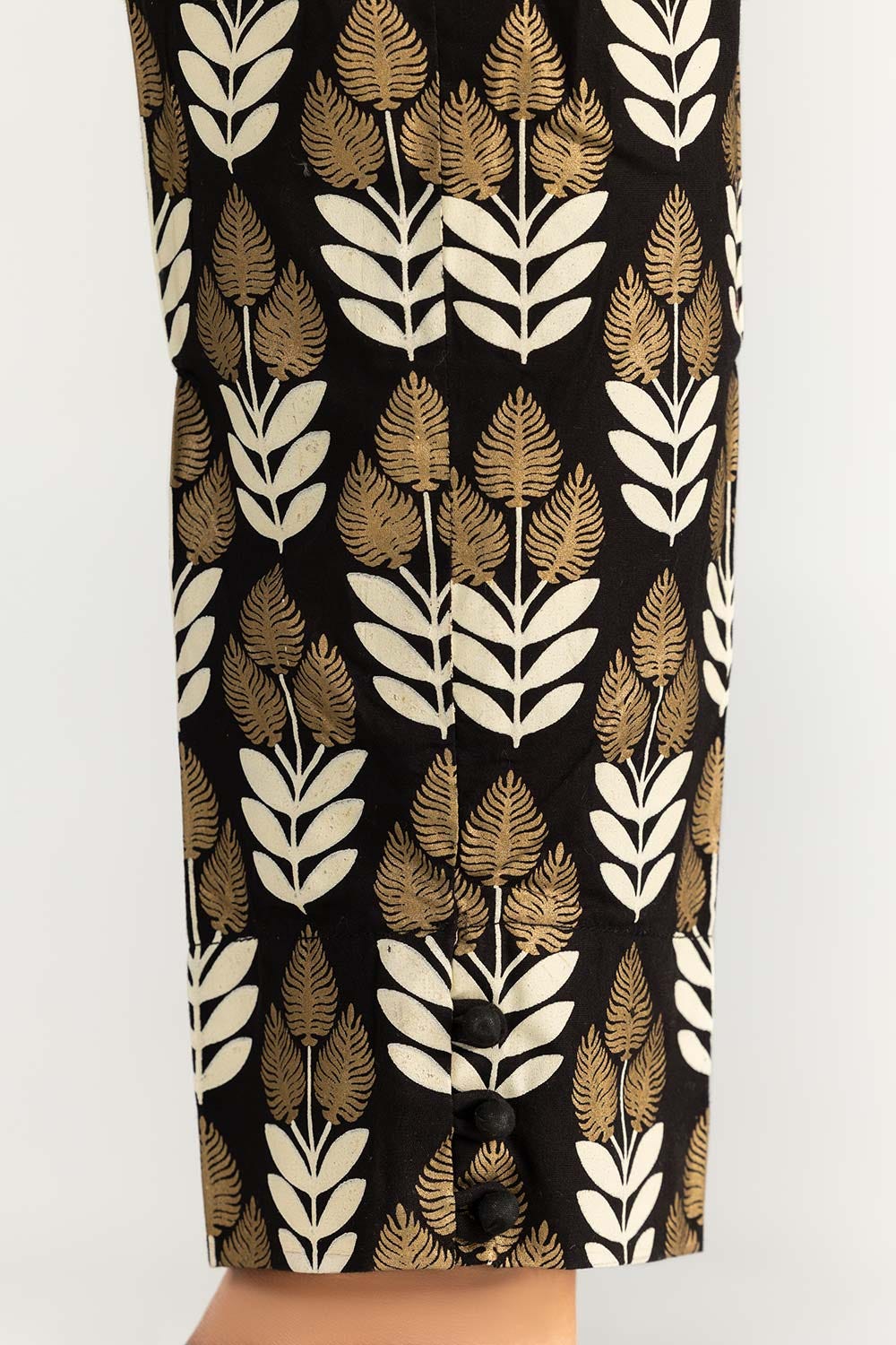 Black Screen Printed Cambric Trousers