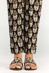 Black Screen Printed Cambric Trousers