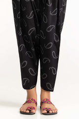 Black Dyed Cambric Screen Print Shalwar