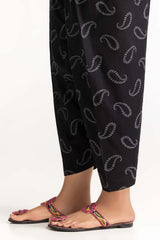 Black Dyed Cambric Screen Print Shalwar