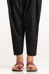 Black Dyed Cambric Screen Print Shalwar